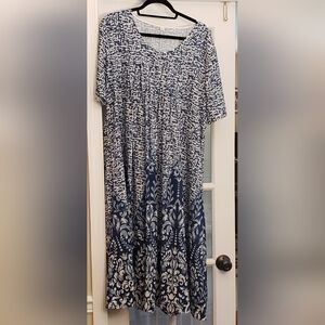 Blue pattern dress Browwin XXL